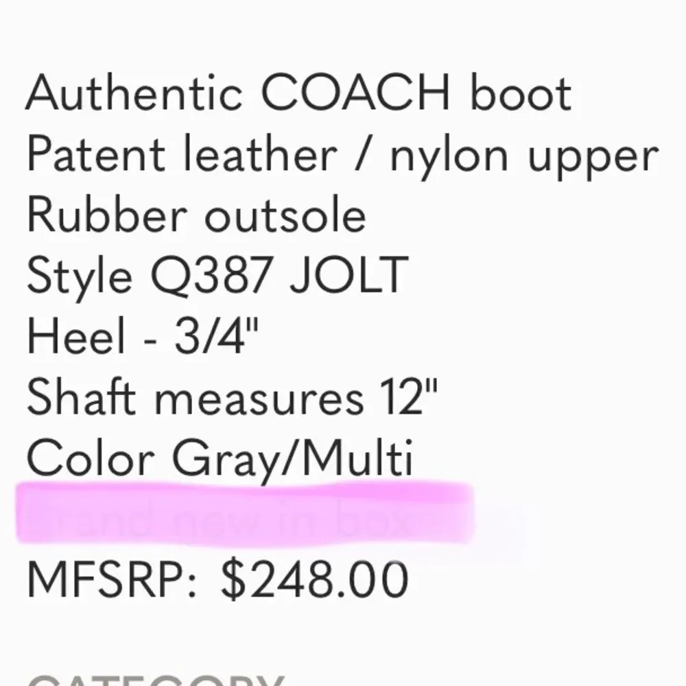 Coach Snow boots size 7